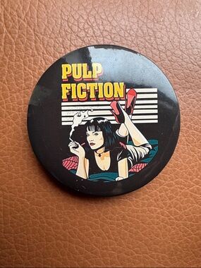 FREE add on ** Pulp Fiction Retro Round Pinback Button